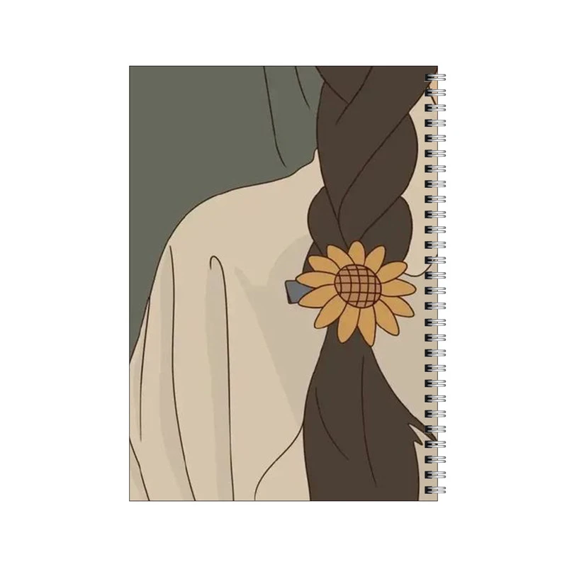 دفتر مشق 100 برگ بامبیلیپ طرح بافت مو و گل آفتابگردان کد 9356464