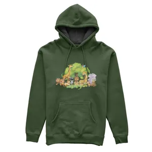 هودی بچگانه مدل حیوانات جنگل یشمی کد 0044 رنگ سبز