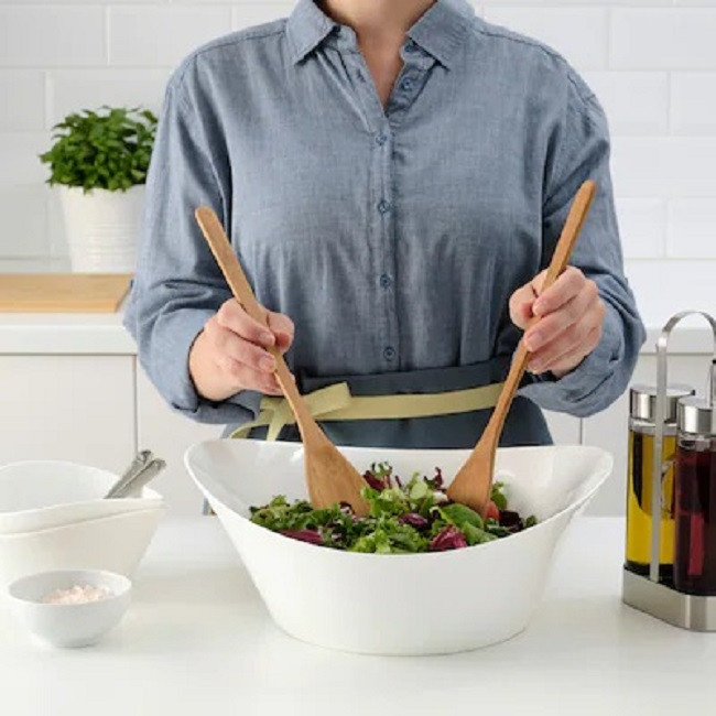 قاشق و چنگال سرو سالاد ایکیا مدل GRONSAKER مجموعه دو عددی