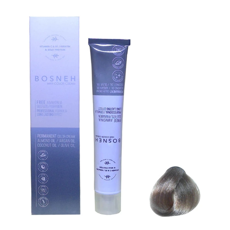 رنگ مو بوسنه مدل FREE AMMONIA شماره 7.32 حجم 100 میلی لیتر رنگ بلوند بژ دودی