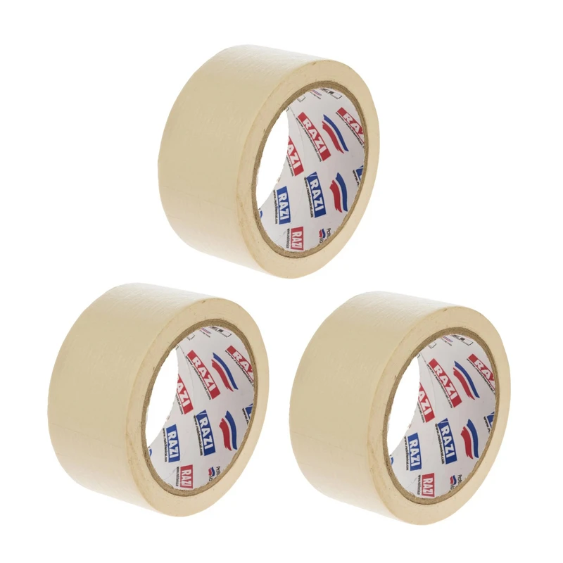 نوار چسب کاغذی رازی مدل 4803 عرض 4.8 سانتی متر بسته 3 عددی