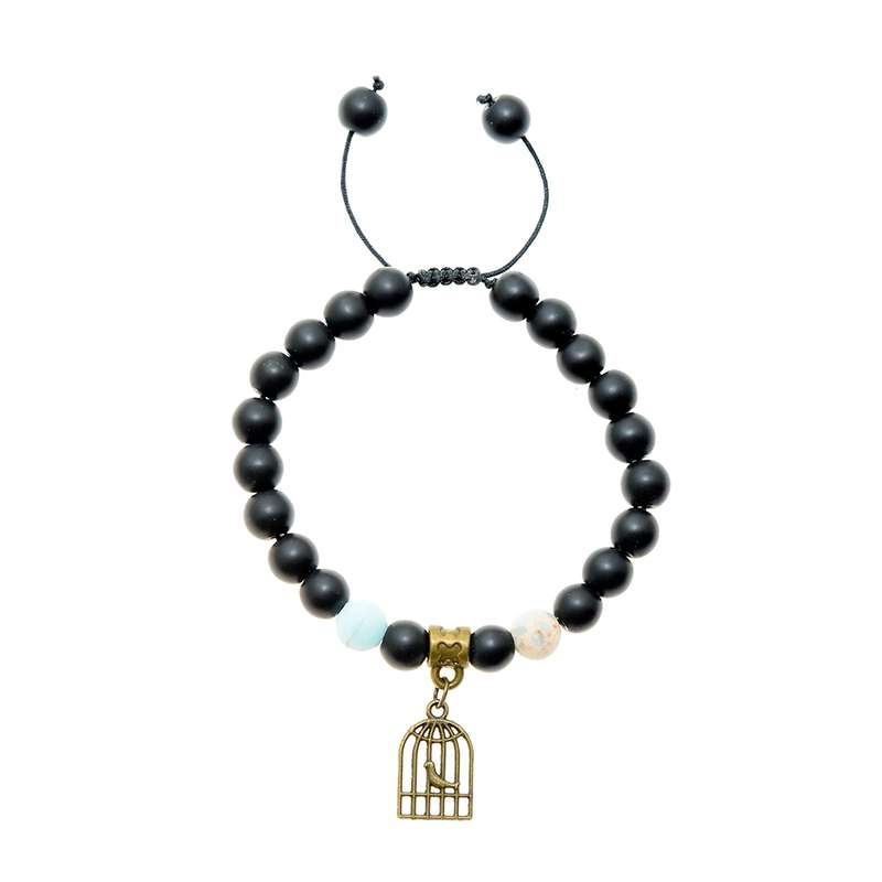 دستبند زنانه دلنار گالری مدل مرغ آمین و سنگ جاسپر