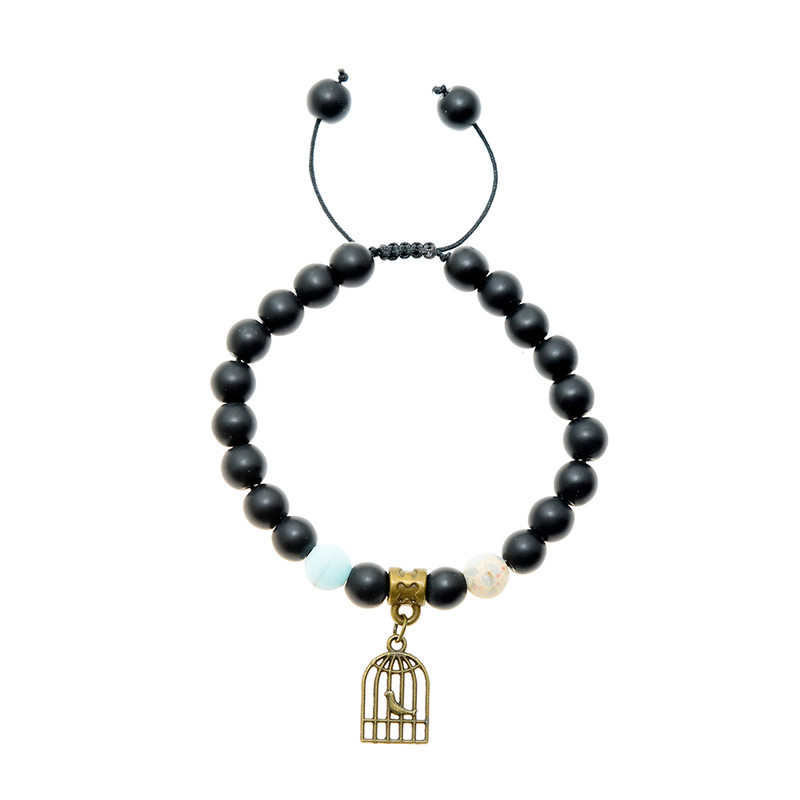 دستبند زنانه دلنار گالری مدل مرغ آمین و سنگ جاسپر