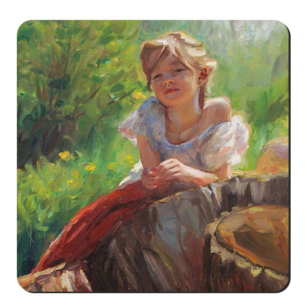  زیر لیوانی طرح دختر در فضای سبز کد nzl718