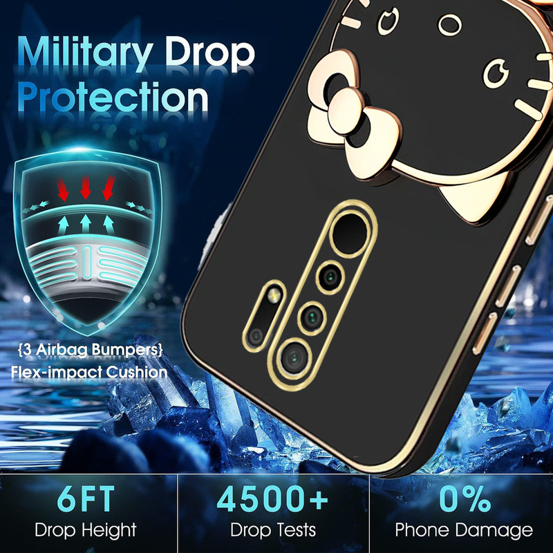 کاور گاردتک اساک مدل Kitty Strap مناسب برای گوشی موبایل شیائومی Redmi 9 / Redmi 9 Prime به همراه بندآویز