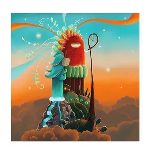 تابلو کودک و نوزاد طرح تپه و درخت ها مدل wkt198