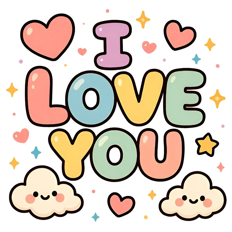 استیکر پارچه و لباس پاد آفرین مدل عاشقتم کد DKST783