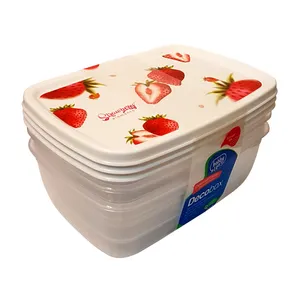 ظرف نگهدارنده هوبی لایف طرح توت فرنگی مدل Deco12 بسته 3 عددی