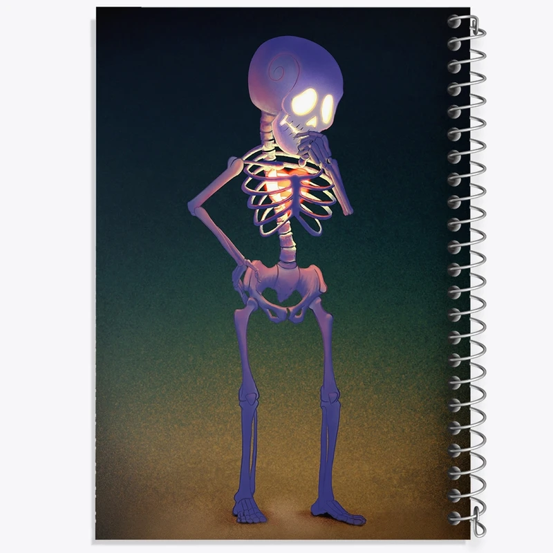 دفتر مشق 50 برگ خندالو طرح اسکلت (Skeleton) کد F608