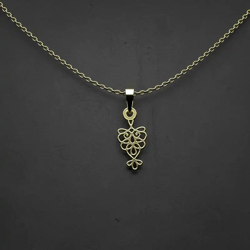 گردنبند طلا 18 عیار زنانه مدوپد مدل هندسی کد HH2-1-1103