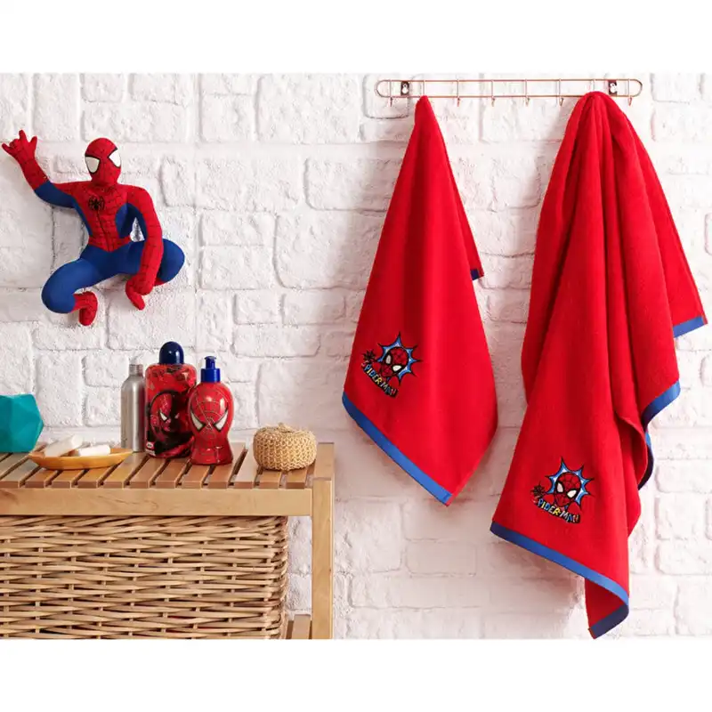 سرویس حوله 2 تکه ازدیلک مدل Spiderman Red