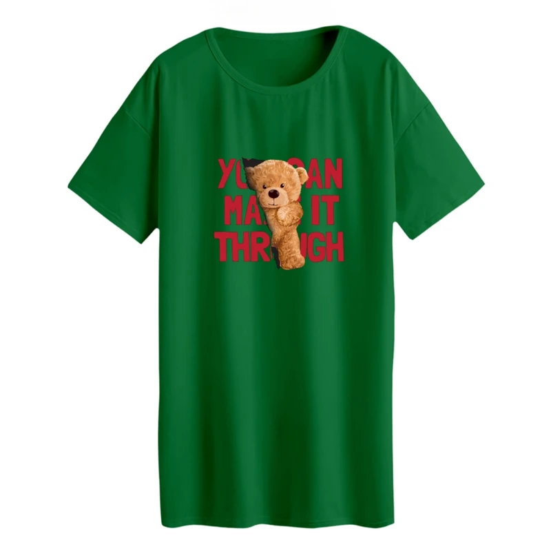 تی شرت لانگ زنانه مدل نوشته تدی