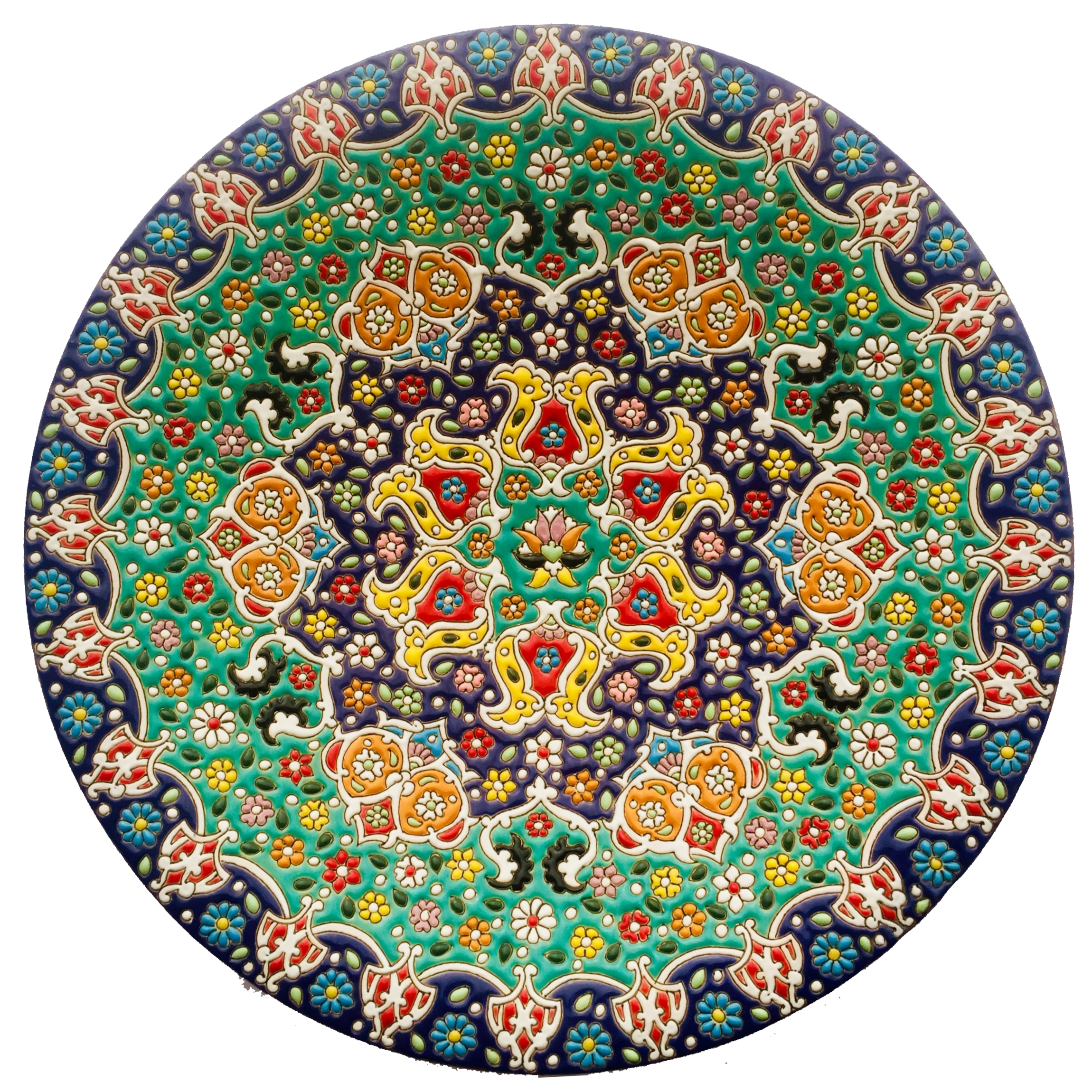 بشقاب میناکاری سفالی زمانیان کد ZMN30003
