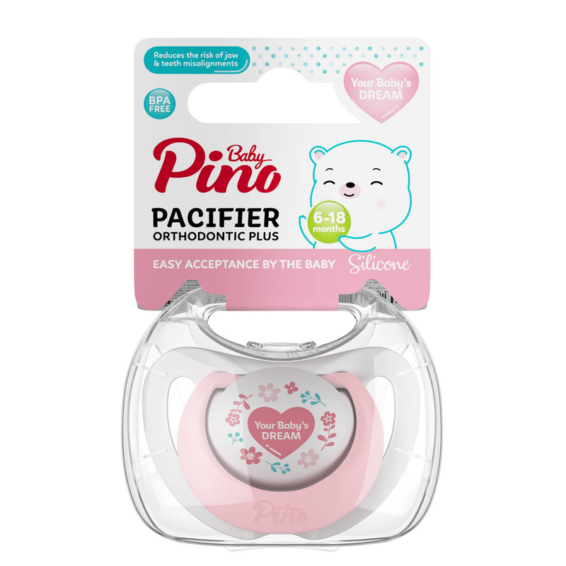 پستانک ارتودنسی پینو بیبی مدل قلب مناسب 6 - 18 ماه