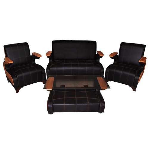 مبل اداری 4 نفره مدل دسته خلبانی کد 102 به همراه میز جلومبلی