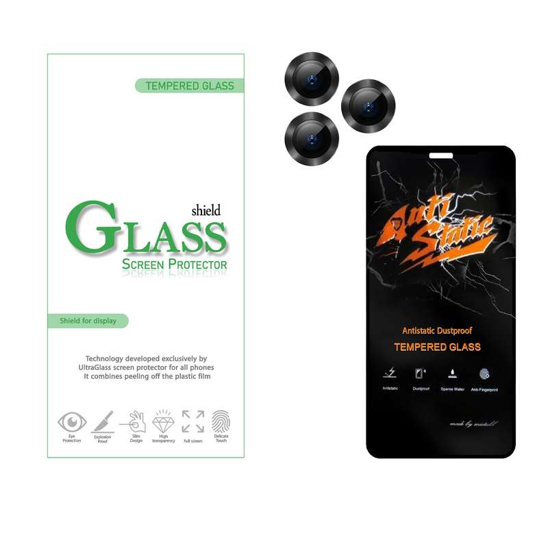 محافظ لنز دوربین شیلد گلس مدل 2ST-RING مناسب برای گوشی موبایل اپل iPhone 11 Pro Max به همراه محافظ صفحه نمایش