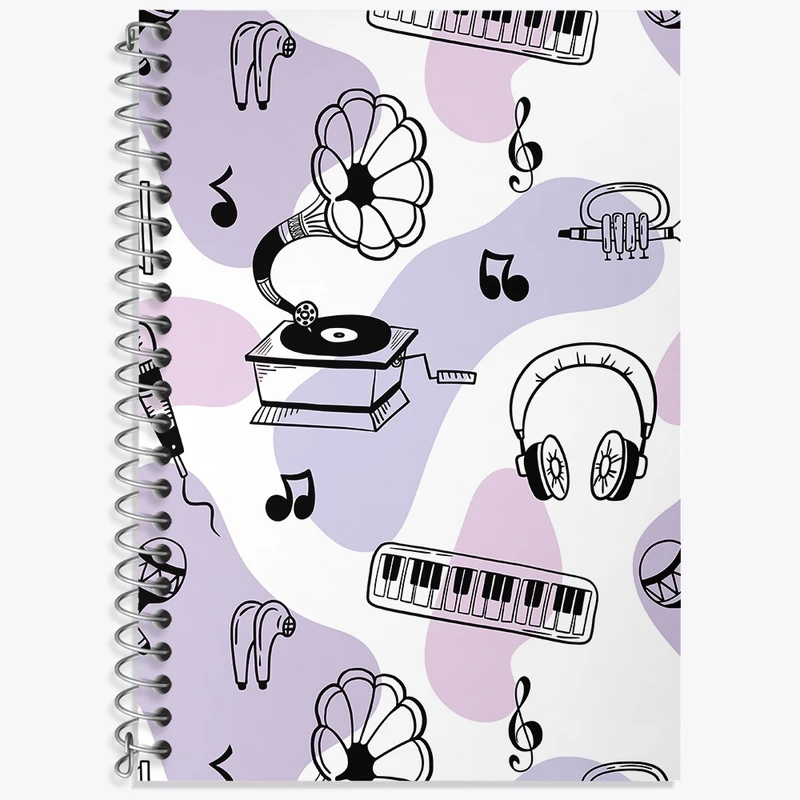 دفتر زبان 50 برگ خندالو مدل دو خط طرح موزیک کد N379