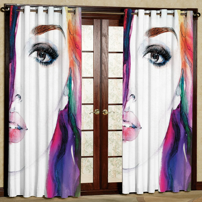  پرده مدل دختر  مخمل پانچی کد 602 سایز 140x280 سانتی متر