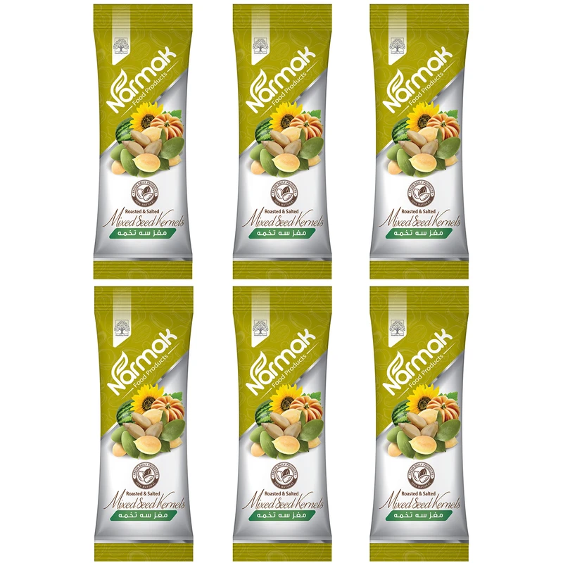 مغز 3 تخمه نمکی نارمک - 180 گرم بسته 6 عددی