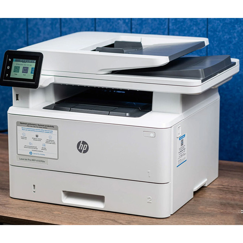 پرینتر اچ‌پی تک رنگ چهار کاره با چاپ لیزری مدل LaserJet Pro MFP 4103fdw، سایز چاپ A4، قابلیت چاپ دو روی خودکار، مجهز به پورت USB