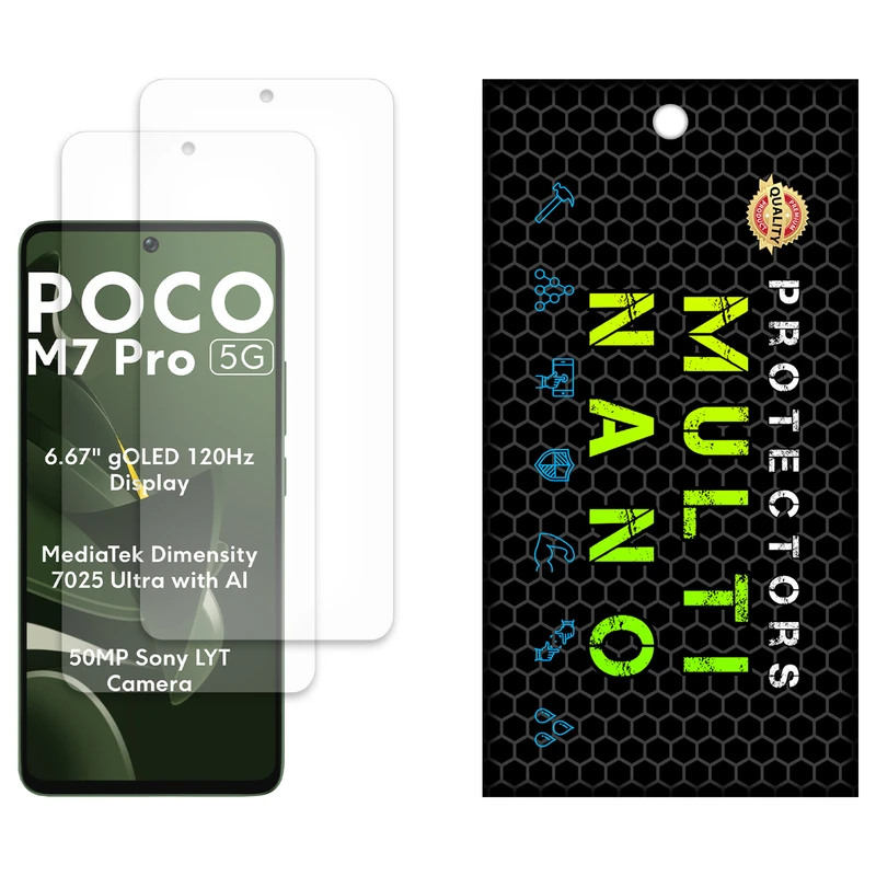 محافظ صفحه نمایش مات مولتی نانو مدل X-S2M مناسب برای گوشی موبایل شیائومی Poco M7 Pro 5G بسته دو عددی