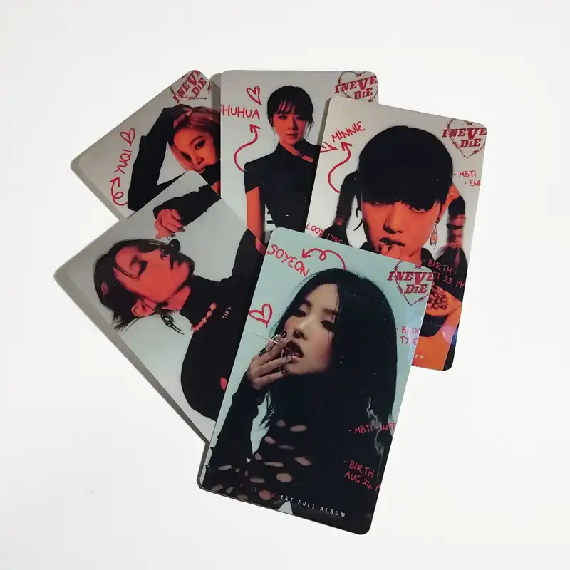 استیکر کارت مدل PH-481 طرح فتوکارت جی ایدل gidle بسته 5 عددی