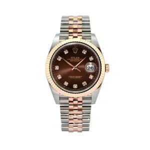 ساعت مچی عقربه ای زنانه مدل دیت جاست صفحه برنزی