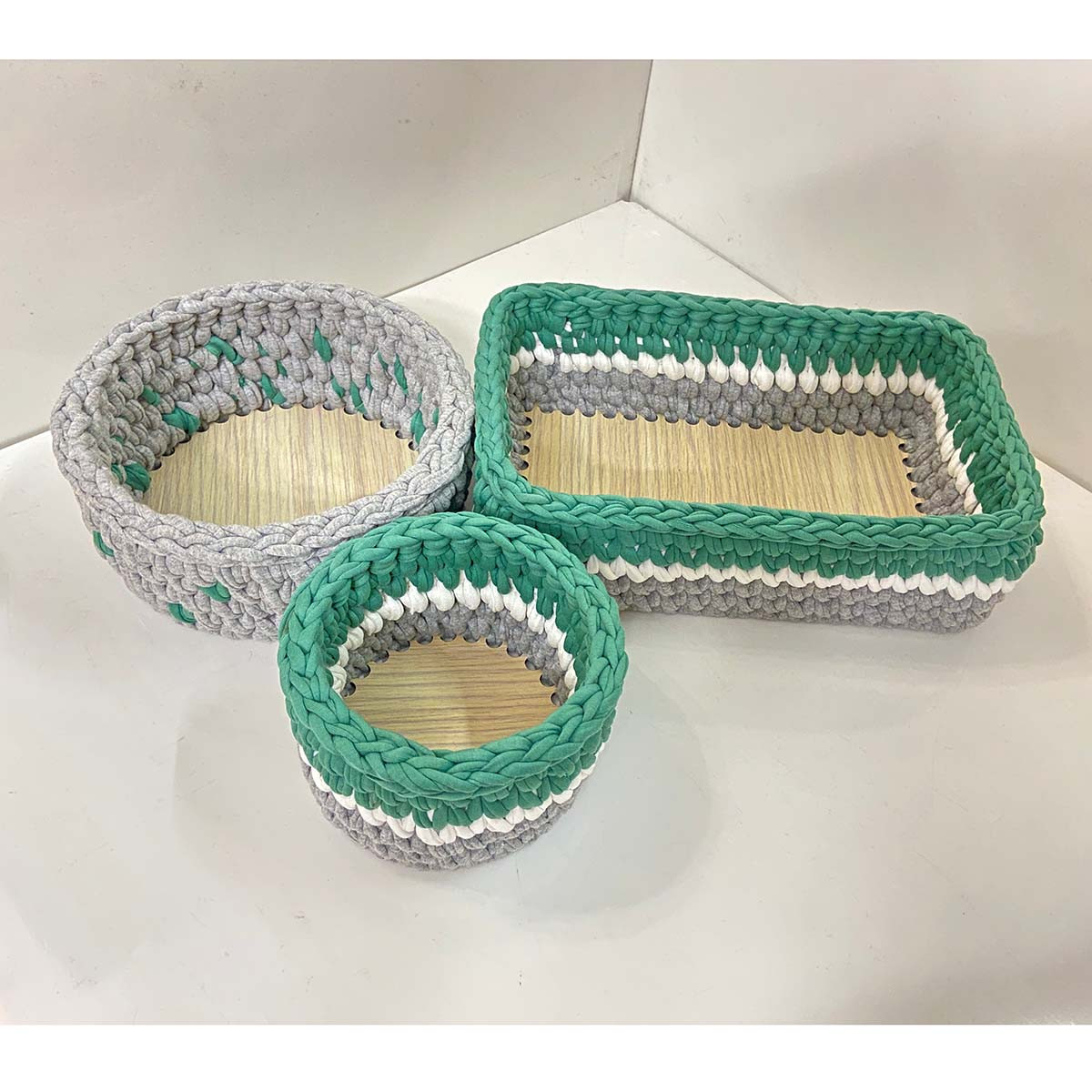 ست سبد وسایل کودک مدل سیسمونی کد Kids Storage Basket-01 مجموعه 3 عددی