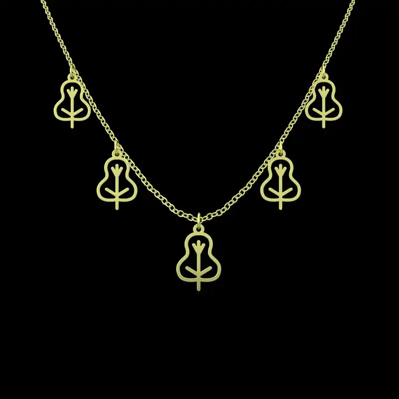 گردنبند طلا 18 عیار زنانه مدوپد مدل برگ کد RNA15946