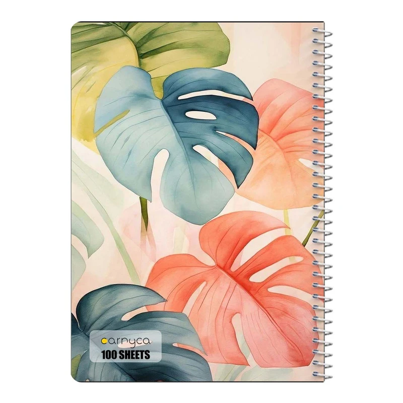 دفتر مشق 100 برگ سیمی کارنیکا طرح گل استوایی tropical کد 15397