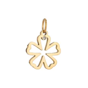 آویز گردنبند طلا 18 عیار زنانه قیراط طرح گل کد GH3026