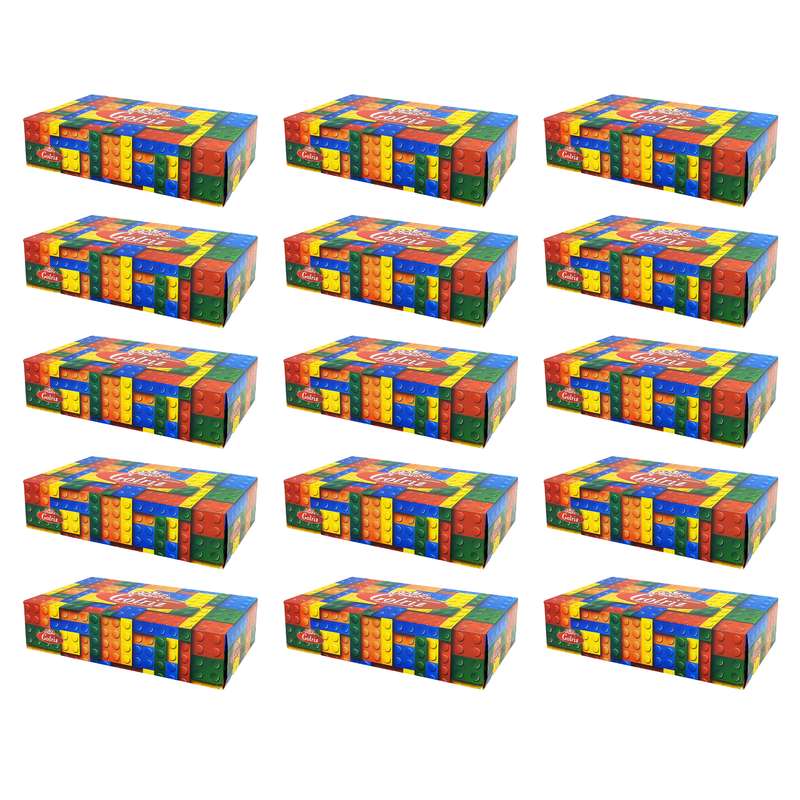 دستمال کاغذی 100 برگ گلریز مدل لگو مجموعه 15 عددی