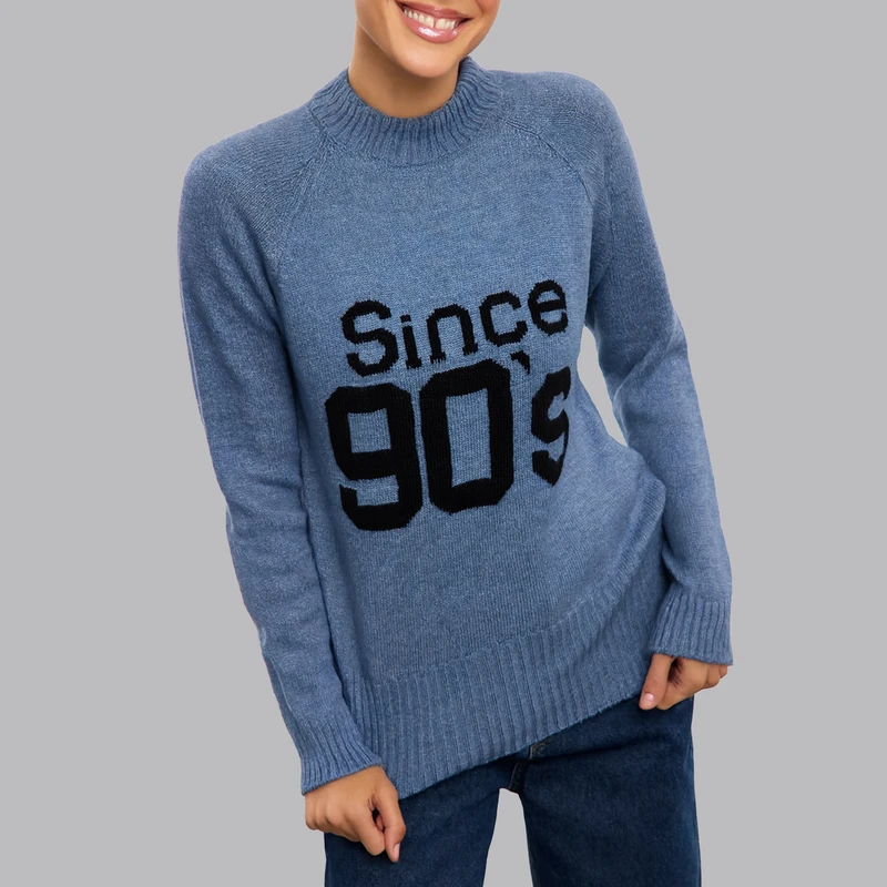 پلیور یقه گرد زنانه ترندیول مدل 833055136 طرح ترندیول