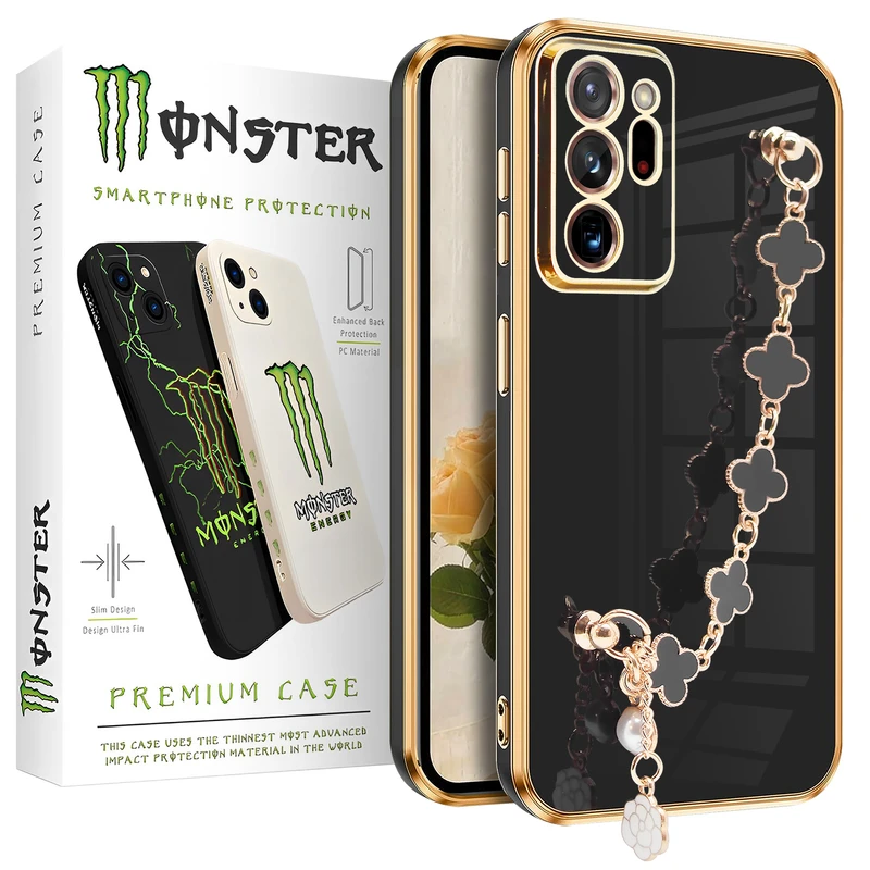 کاور مانستر مدل Black Flower مناسب برای گوشی موبایل سامسونگ Galaxy Note 20 Ultra