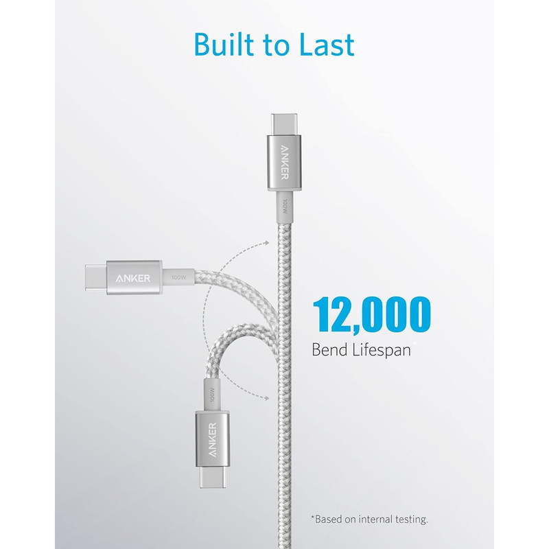 کابل تبدیل USB-C به USB-C انکر مدل A8757 طول 1.8 متر