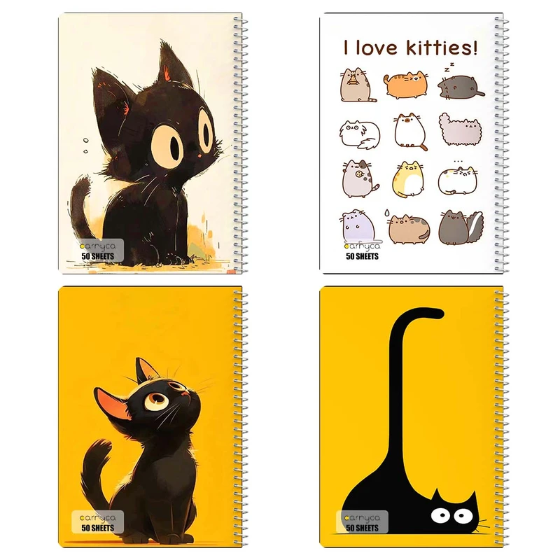 دفتر نقاشي 50 برگ کارنيکا طرح گربه Cat کد 76210 مجموعه 4 عددی