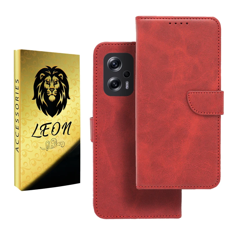 کیف کلاسوری لئون مدل Khoshi Yo مناسب برای گوشی موبایل شیائومی Redmi Note 11t Pro Plus