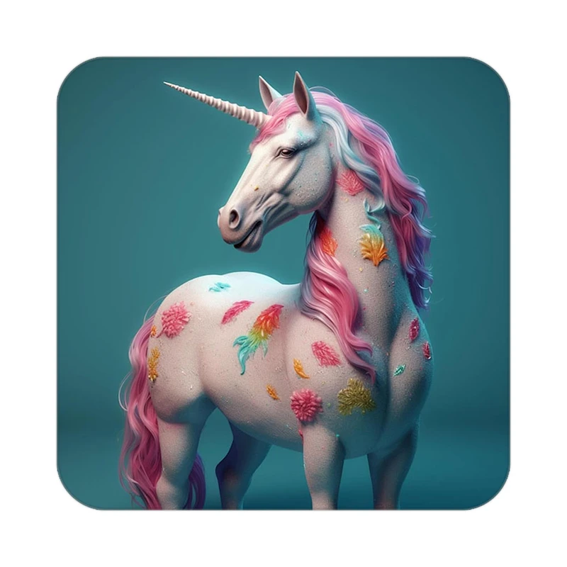 زیر لیوانی کاکتی طرح اسب تک شاخ و یونیکورن مدل mp29123