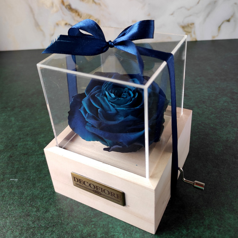 جعبه موزیکال دکوفیوره طرح رز جاودان مدل وودی لاو هندلی