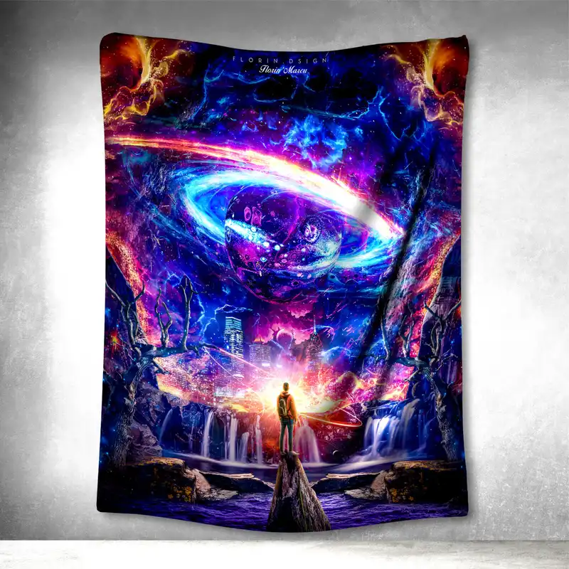 پوستر پارچه ای مدل بکدراپ بلک لایت کد 1503