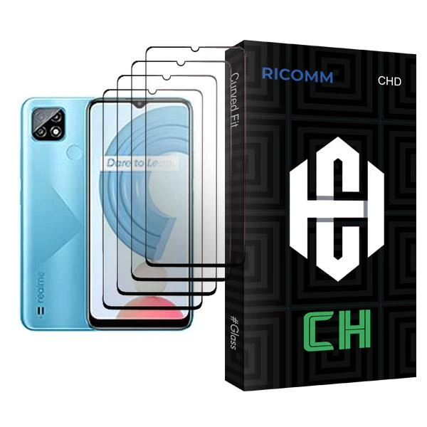 محافظ صفحه نمایش ریکام مدل CH Glass MIX004 مناسب برای گوشی موبایل ریلمی C21 بسته چهار عددی