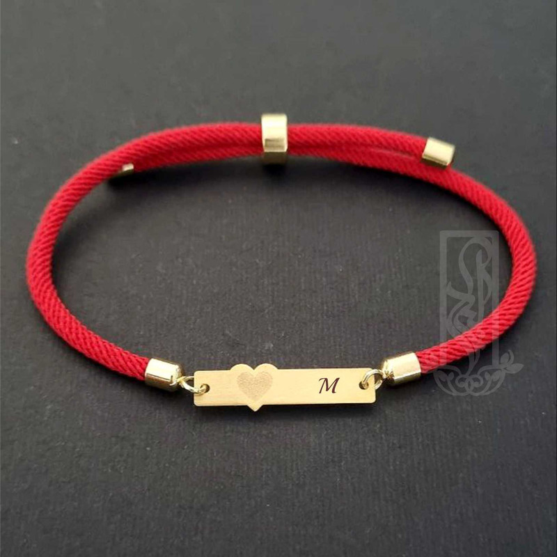 دستبند طلا 18 عیار زنانه لیردا مدل حرف M 6788