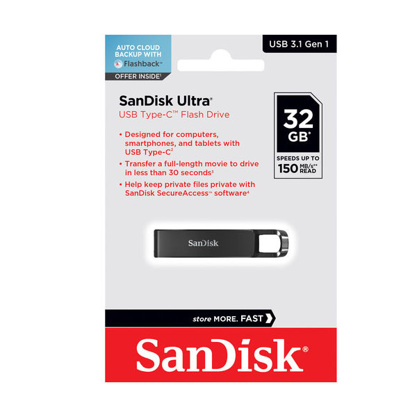  فلش مموری سن دیسک مدل Ultra Type-C ظرفیت 32 گیگابایت 