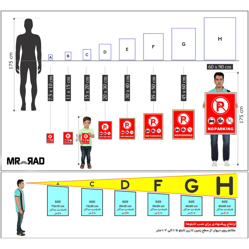 برچسب ایمنی مستر راد طرح پارک نکنید NO PARKING مدل HSE-OSHA-1306