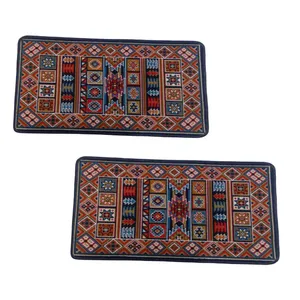 پادری مدل گلیم ماشینی طرح سنتی کاشان سایز 80x50 سانتی متر مجموعه دو عددی