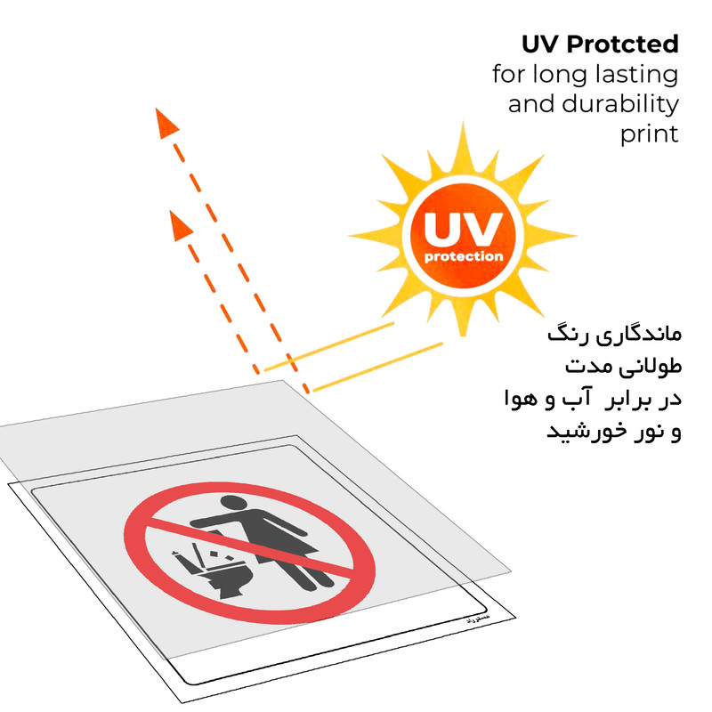 برچسب ایمنی مستر راد طرح انداختن هر نوع دستمال و پوشک داخل سرویس بهداشتی ممنوع مدل HSE-OSHA-280