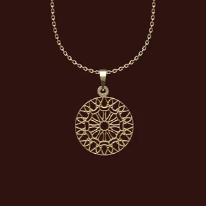 گردنبند طلا 18 عیار زنانه مدوپد مدل هندسی کد W2-1-1274