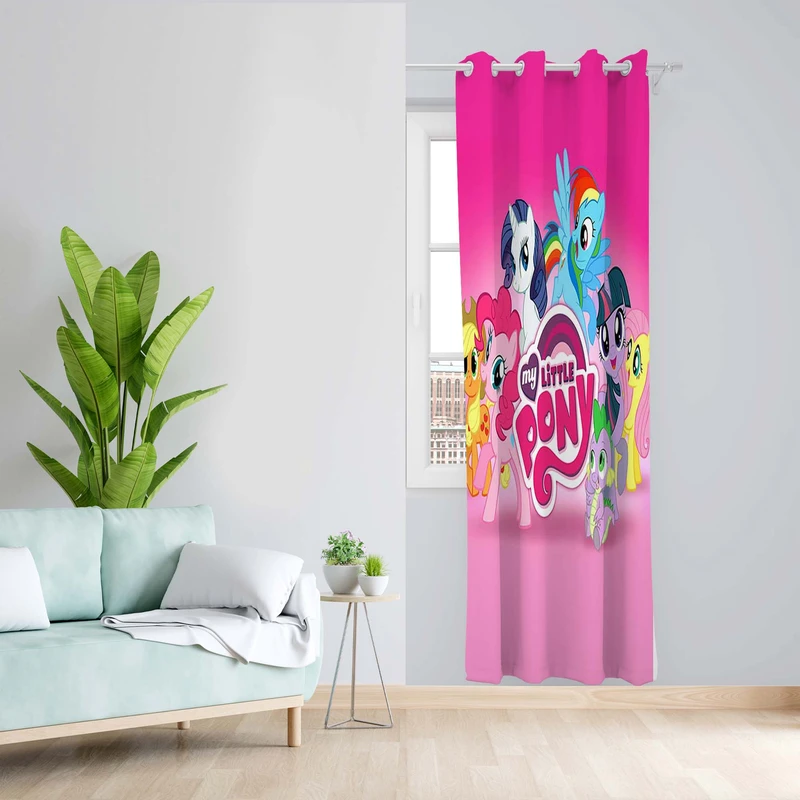 پرده طرح یونیکورن مدل مخمل پانچی کد 1597 z سایز 140x200 سانتی متر