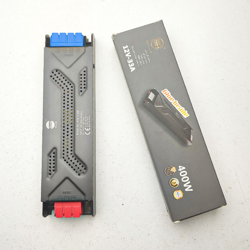 آداپتور سوئیچینگ 12 ولت 33 آمپر 400 وات پیویار مدل اسلیم