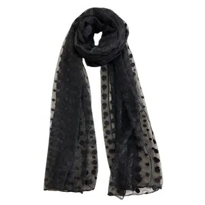 شال زنانه مدل توری خال خالی کد 0057